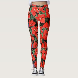 Leggings Poinsettias