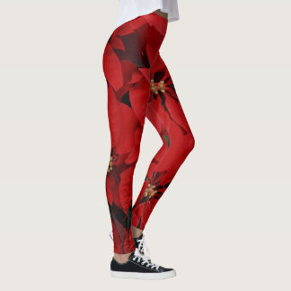 Leggings Poinsettias rouges