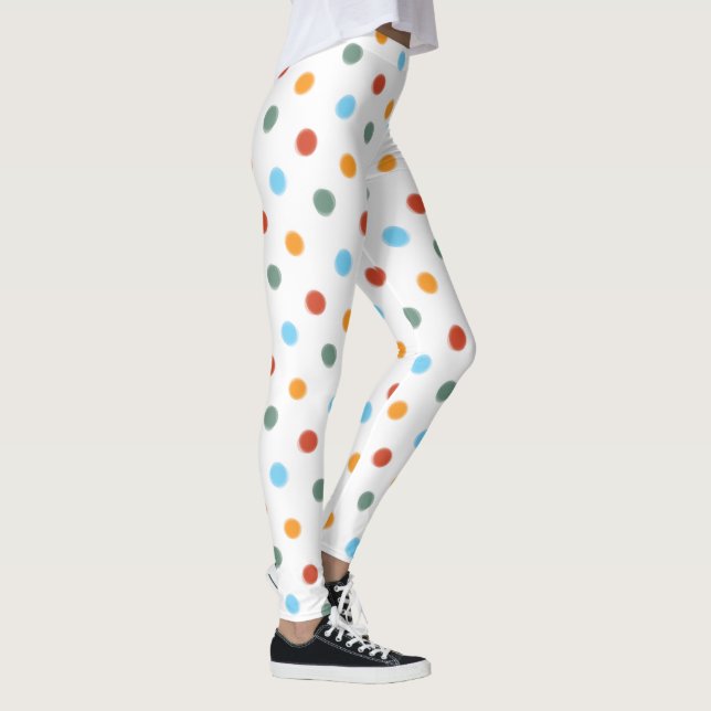 Leggings Point de polka audacieux d'arc-en-ciel (Droite)