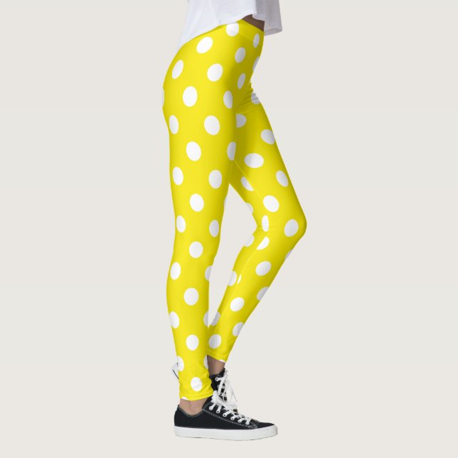 Leggings Point de polka jaune et blanc (Droite)