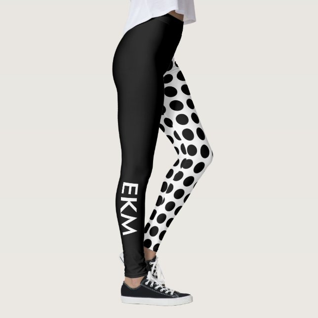 Leggings Point de polka noir et blanc audacieux et (Droite)