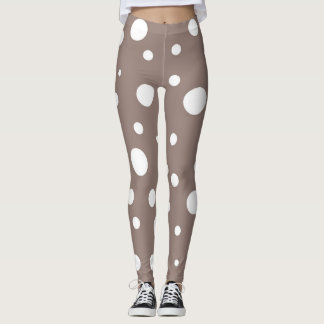Leggings Point Polka Brown et blanc
