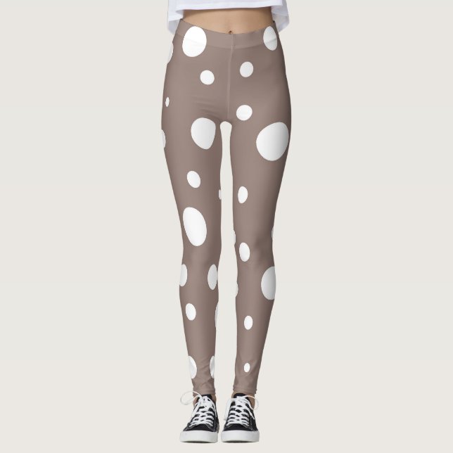 Leggings Point Polka Brown et blanc (Devant)
