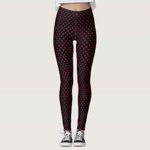 Leggings Point Polka noir et rose