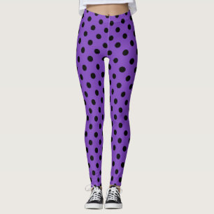 Leggings Point Polka noir pourpre