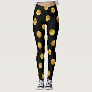 Leggings Point Polka Or : Étincelant Sans Parfum.