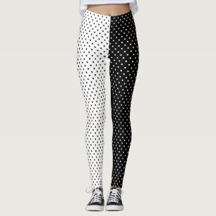 Leggings Pointe Polka blanche et noire