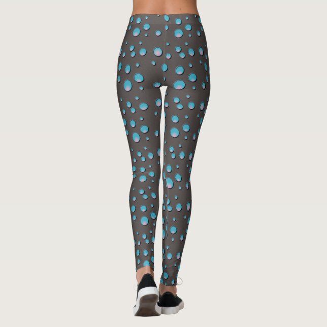 Leggings Points bleus sur les guêtres grises (Dos)