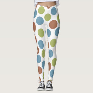 Leggings Points bleus, verts et Brown