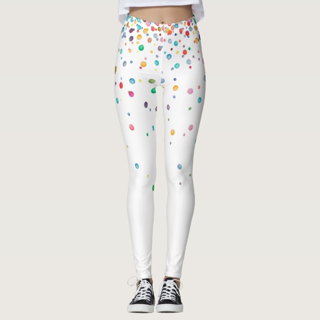 Leggings Points Confetti Arc-en-ciel (Devant)