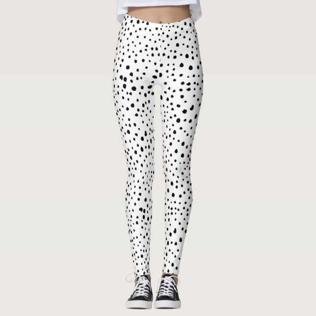 Leggings Points dalmatiens, Points dalmatiens, Noir et Blan (Devant)