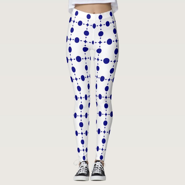 Leggings Points de bleu marine, Motif à pois, Pois (Devant)