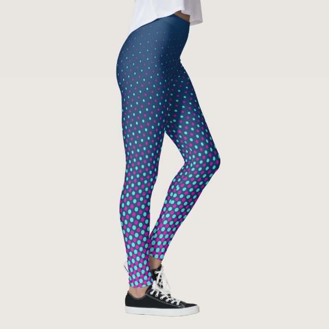 Leggings Points de différentes tailles - rose cyan bleu (Droite)
