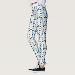 Leggings Points désossés Cercles bleus verts
