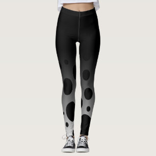 Leggings Points et cercles noirs et blancs d'amusement avec