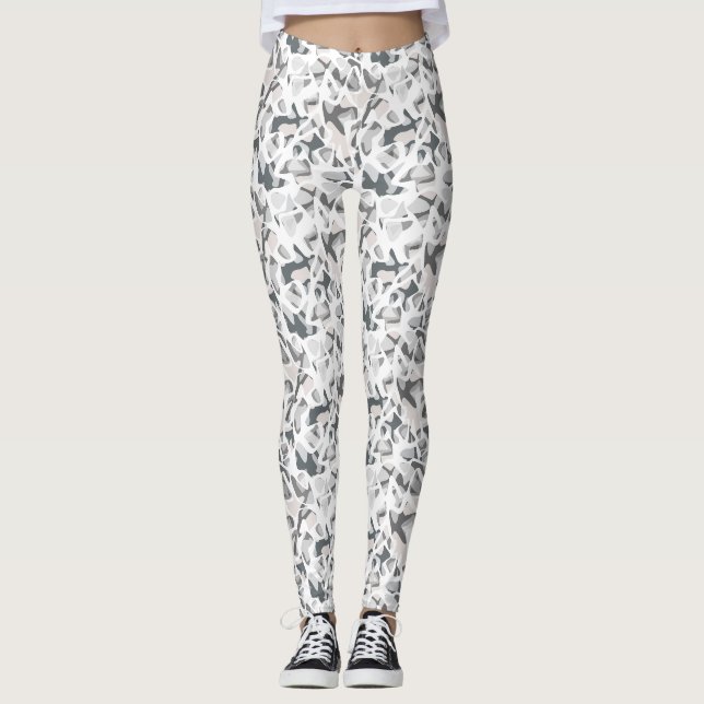 Leggings Points gris clair motif Abstrait tacheté (Devant)