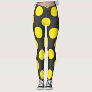 Leggings points jaunes sur arrière - plan transparent noir