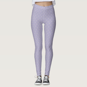 Leggings Points Lavande Crème Motif à pois