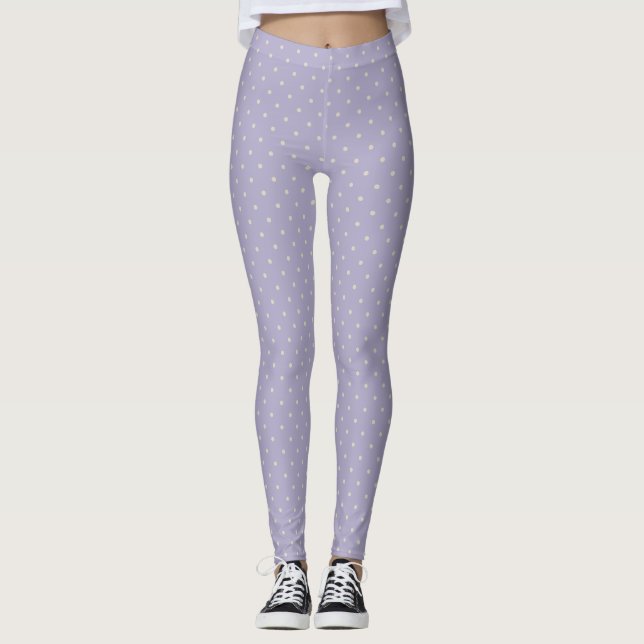 Leggings Points Lavande Crème Motif à pois (Devant)