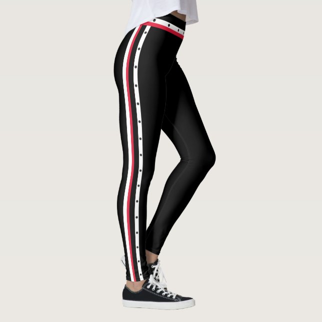 Leggings Points noirs blancs rouges de mode latérale à la (Droite)