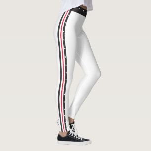 Leggings Points noirs blancs rouges de mode latérale à la