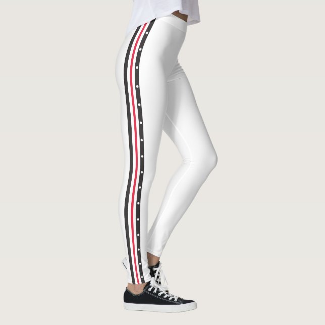 Leggings Points noirs blancs rouges de mode latérale à la (Droite)