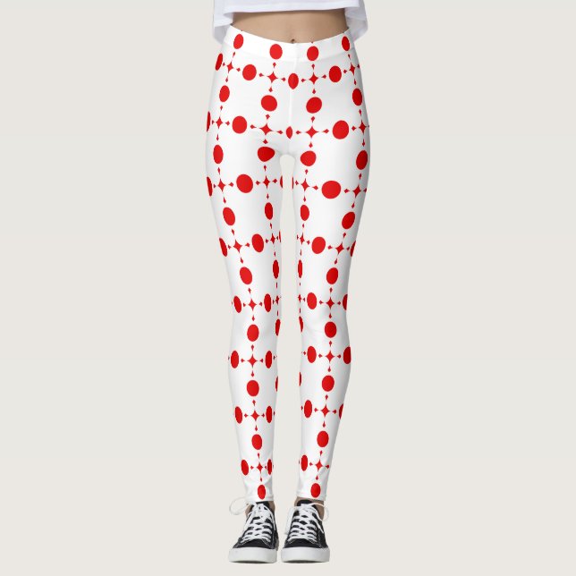 Leggings Points rouges, Motif à pois, Pois, Pointillé (Devant)