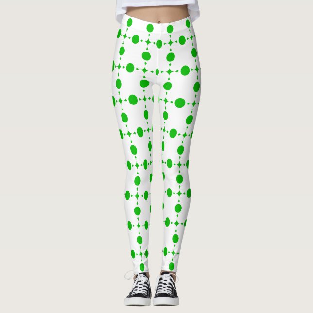 Leggings Points verts, Motif à pois, Pois, Pointillé (Devant)