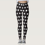 Leggings Pois blanc moderne sur le noir, motif de taches<br><div class="desc">Legging avec le pois blanc moderne,  taches sur le motif noir.
Legging moderne et à la mode.
Le pois est la nouvelle tendance maintenant.</div>