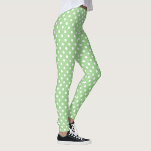 Leggings Pois blancs chic sur vert pour Customiser
