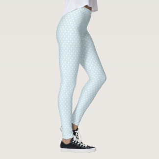 Leggings Pois blancs d'été sur Pastel Blue