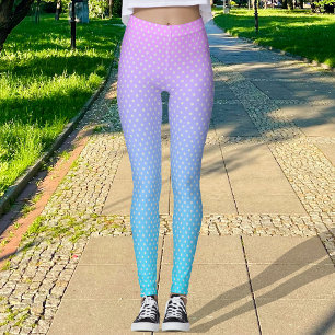 Leggings Pois blancs et Pastel Magenta Turquoise