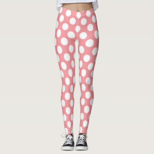 Leggings Pois blancs sur arrière - plan rose