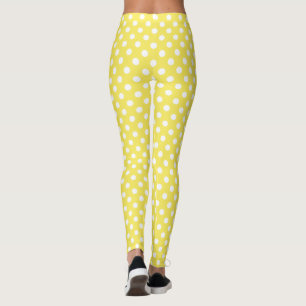 Leggings Pois blancs sur Maize Arrière - plan jaune