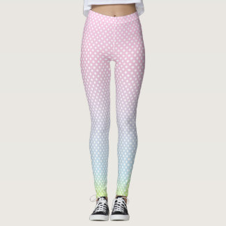 Leggings pois bleu rose jaune dégradé