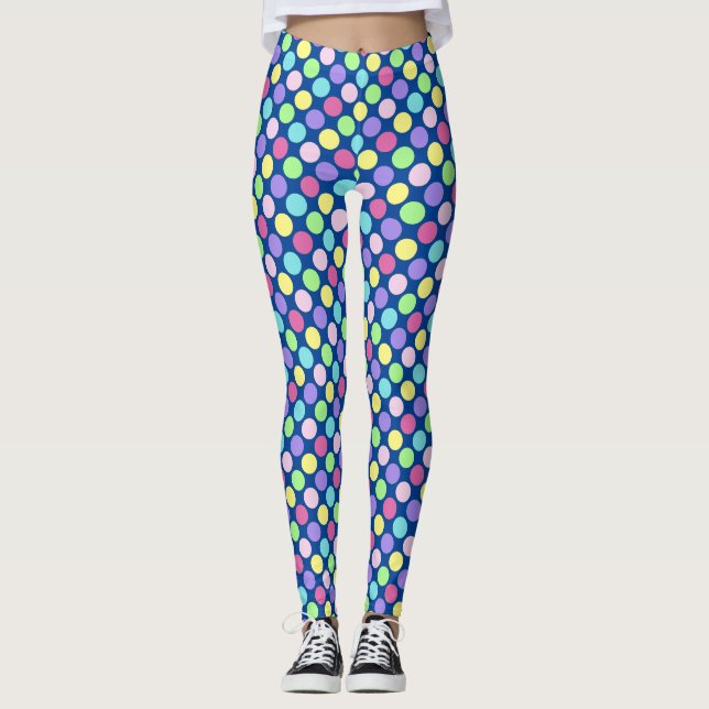 Leggings Pois colorés amusants (Devant)