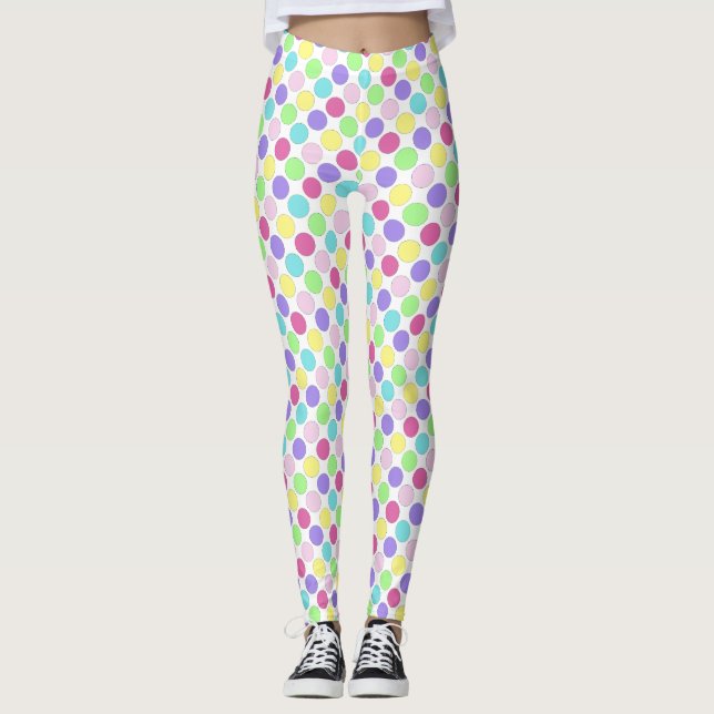 Leggings Pois colorés amusants (Devant)