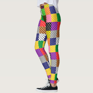 Leggings Pois de surfaces composées multicolores