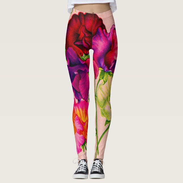 Leggings pois doux en violet et rose (Devant)