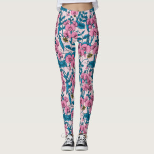 Leggings Pois doux et bourdons, rose et bleu
