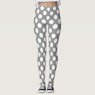 Leggings Pois gris et blanc