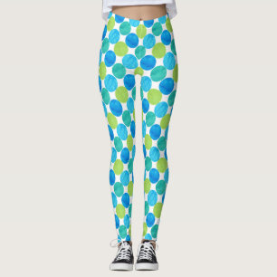 Leggings Pois Jumbo bleu turquoise bleu néon vert