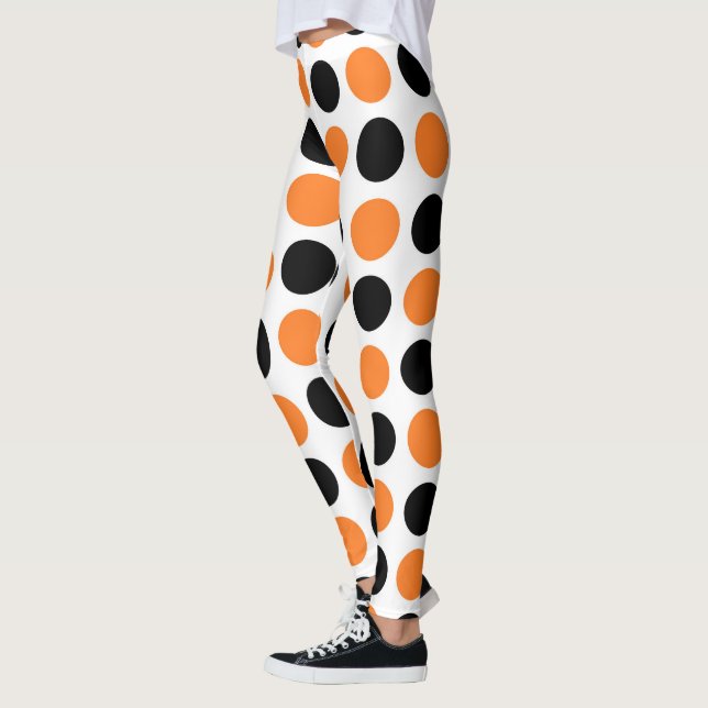 Leggings Pois noir et orange (Gauche)