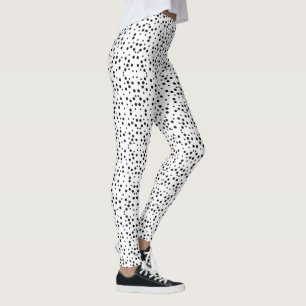 Leggings Pois noirs géométriques sur pattes blanches