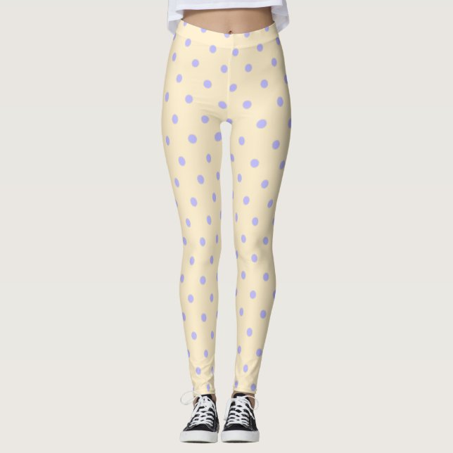 Leggings Pois, & points lavande et jaune (Devant)