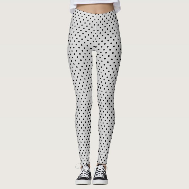 Leggings Pois rose noir (Devant)