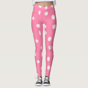 Leggings Pois rose pâle sur rose