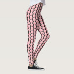 Leggings Pois rose rose voyants sur noir<br><div class="desc">Tous les jours et de l'exercice leggings décorés de pois à l'allure rose contourée sur un arrière - plan noir. Regardez élégant quand vous portez ceux-ci ! Code image : pnkplkdtbk</div>