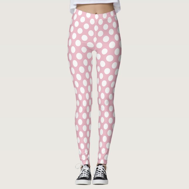 Leggings Pois roses, Motif Pointe Polka, Points, Pointe (Devant)