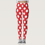 Leggings Pois rouge et blanc fête d'anniversaire<br><div class="desc">Leggings</div>